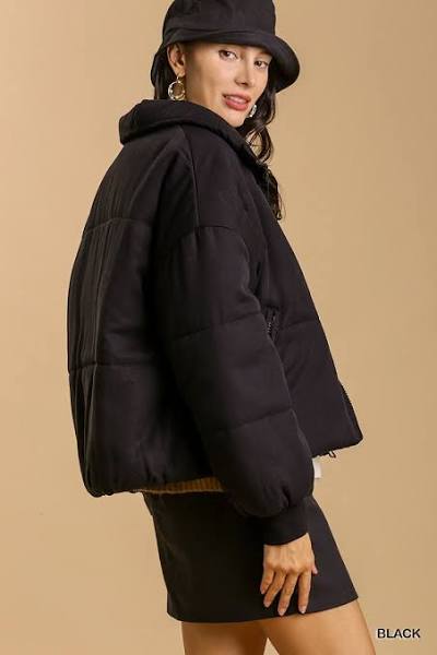 Umgee Tencel Zip-Up Quilted Puffer Jacket